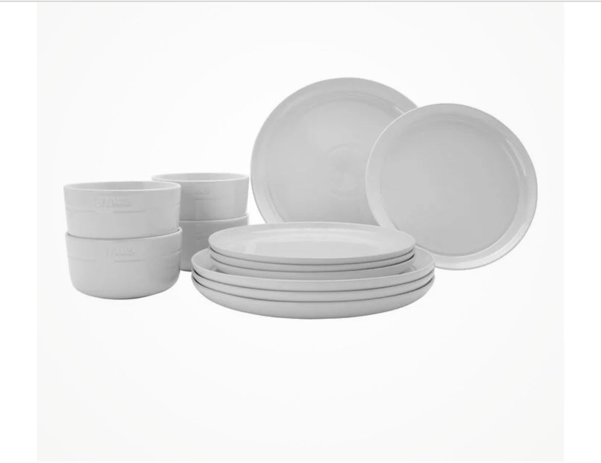 Staub 12 Piece Dinnerware Set White